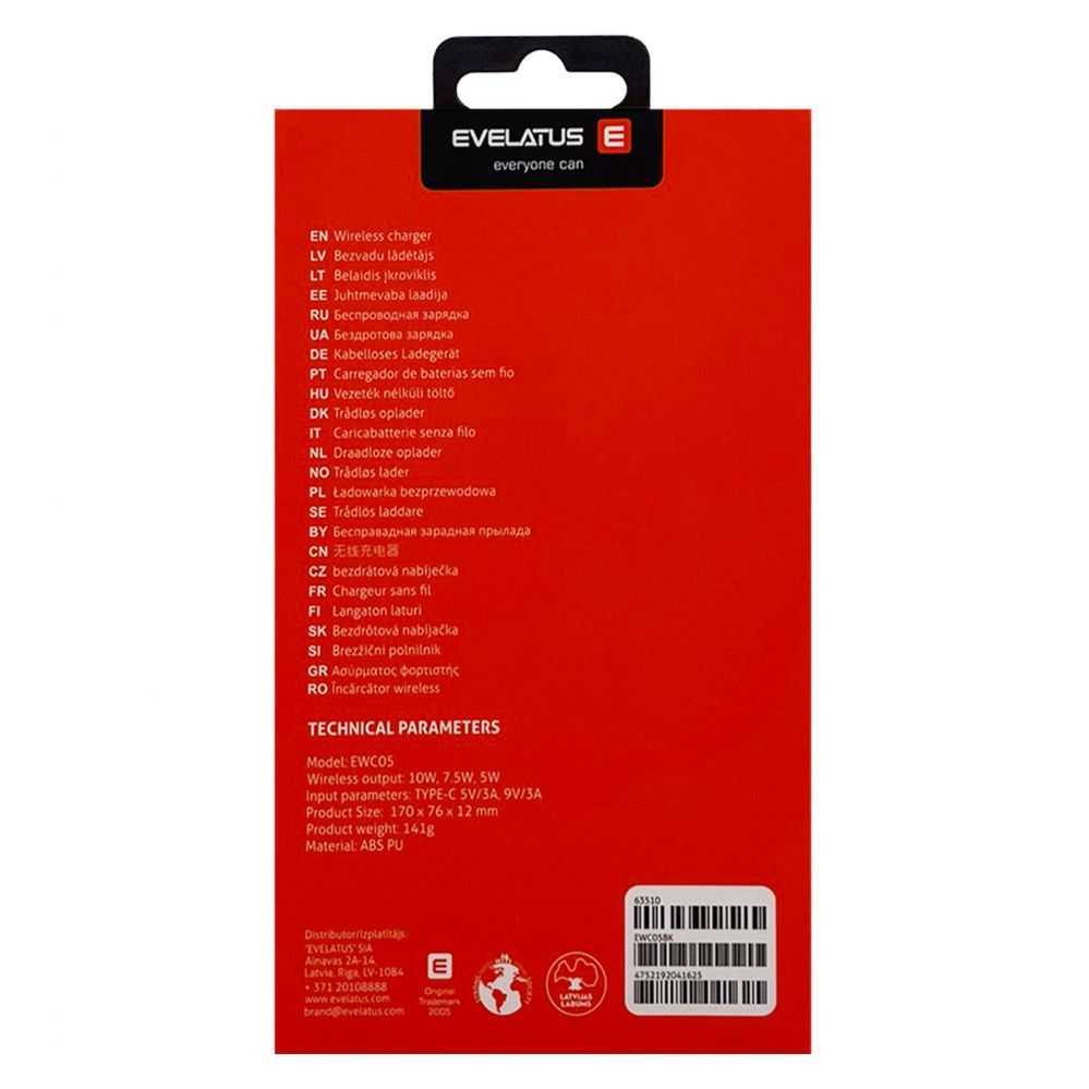 Wireless charger Evelatus Evelatus 5-Coil Wireless Charger EWC05 Black