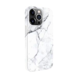 Back panel cover Evelatus Apple iPhone 14 Pro Premium Silicone case Customized Print Marble White