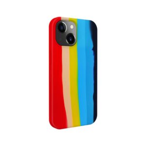 Aizmugurējais vāciņš Evelatus Apple iPhone 14 Silicone case Multi-Colored Rainbow