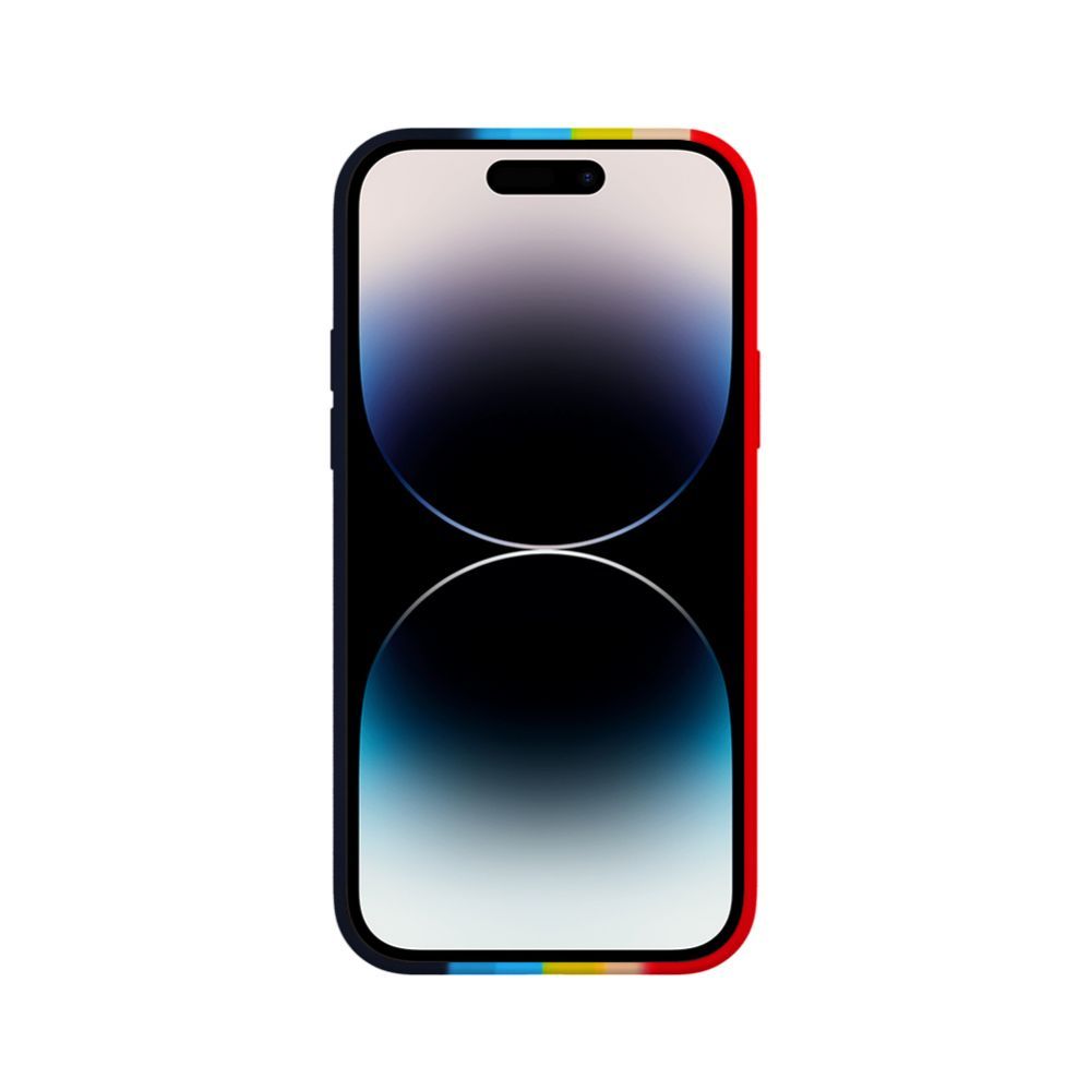 Back panel cover Evelatus Apple iPhone 14 Pro Silicone case Multi-Colored Rainbow