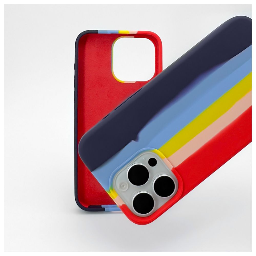 Back panel cover Evelatus Apple iPhone 14 Pro Silicone case Multi-Colored Rainbow