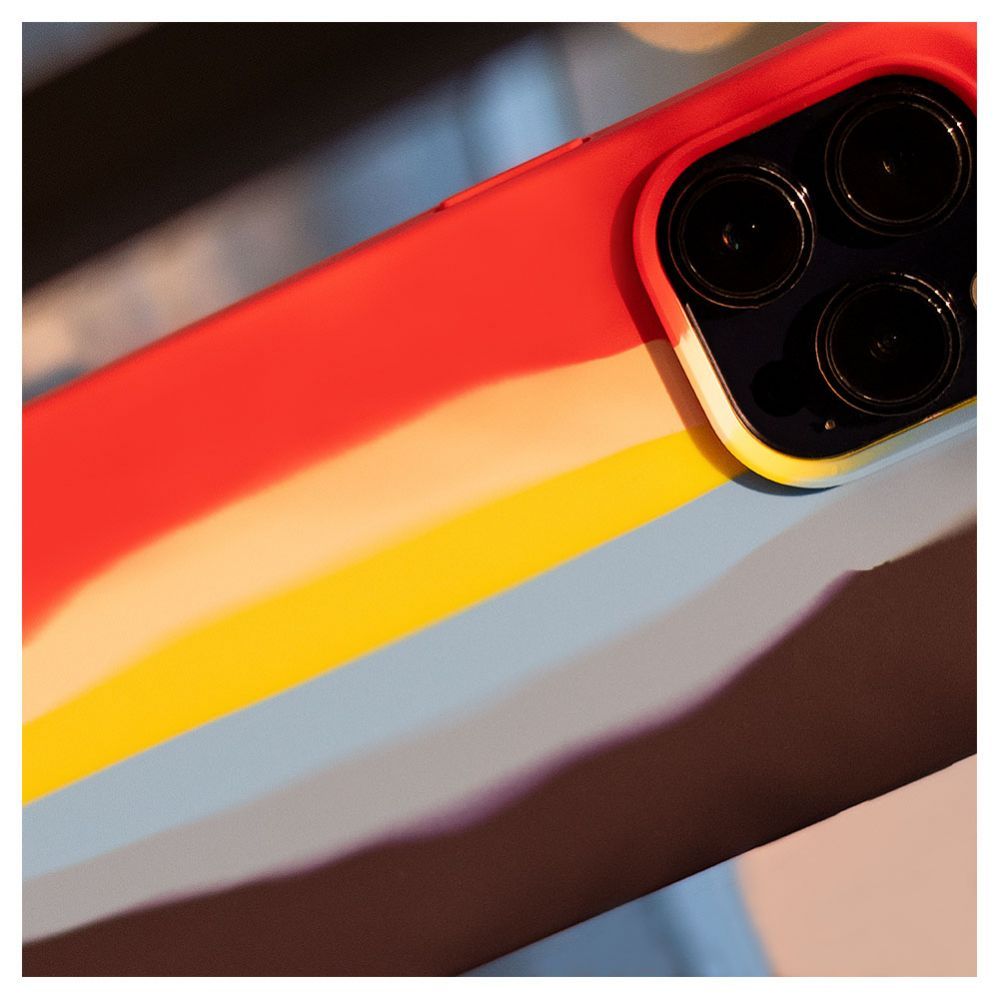 Back panel cover Evelatus Apple iPhone 14 Pro Silicone case Multi-Colored Rainbow