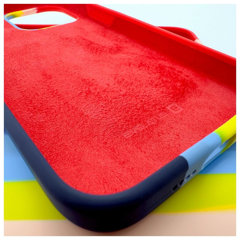 Back panel cover Evelatus Apple iPhone 14 Pro Silicone case Multi-Colored Rainbow