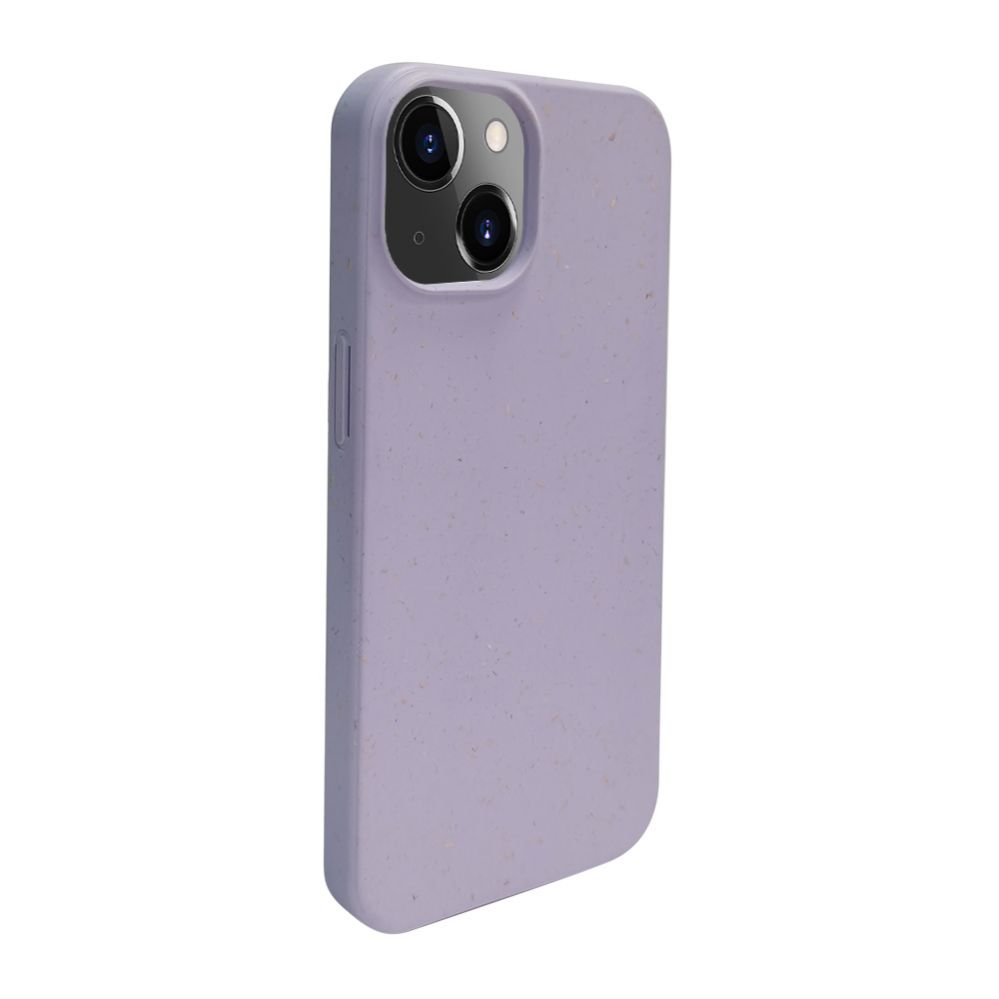 Back panel cover iLike Apple iPhone 14 Silicone plastic case Eco Print Design Flower Purple