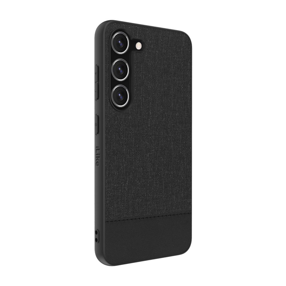 Tagakaaned iLike Samsung Galaxy S23 Plastic Leather Back Cover Black