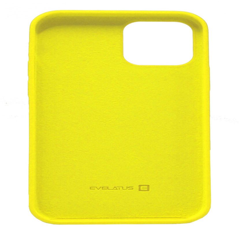Back panel cover Evelatus Apple iPhone 12 mini Premium Soft Touch Silicone Case Lemon Yellow