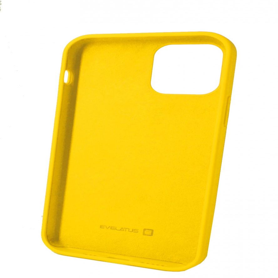 Back panel cover Evelatus Apple iPhone 12 mini Premium Soft Touch Silicone Case Lemon Yellow