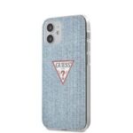 Back panel cover Guess Apple iPhone 12 mini 5.4'' PC/TPU Denim Triangle Cover Light Blue
