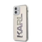 Nugarėlės dėklai Karl Lagerfeld  iPhone 12 mini 5.4'' Liquid Glitter Multi Mirror Cover Silver