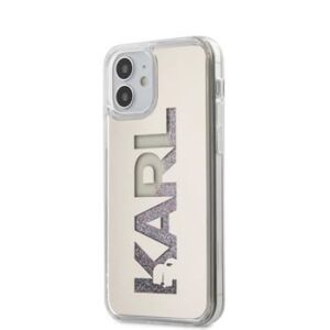 Tagakaaned Karl Lagerfeld  iPhone 12 mini 5.4'' Liquid Glitter Multi Mirror Cover Silver