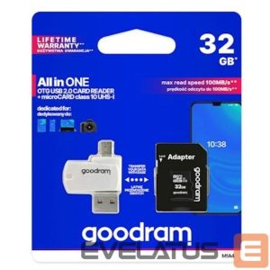 Memory cards Goodram  Memory card 32GB microSDHC cl. 10 UHS-I + adapter + card reader