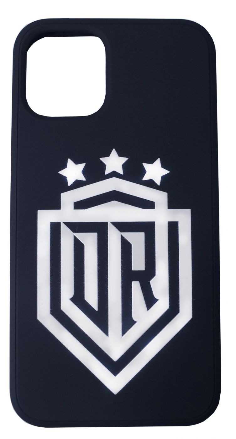 Aizmugurējais vāciņš Evelatus iPhone 12 Pro Soft Touch Silicone Case DR Logo N1 White Black