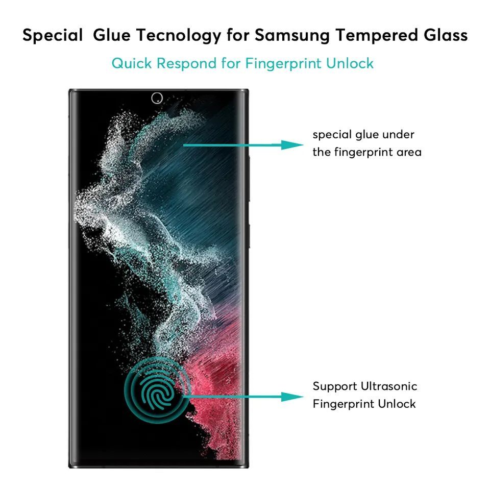 Kaitseklaasid Evelatus Samsung Galaxy S23 Ultra 2.5D Full Cover Japan Glue Glass Anti-Static Black