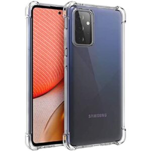 Back panel cover Evelatus Samsung Galaxy A72 Military Shockproof Silicone Case TPU Transparent