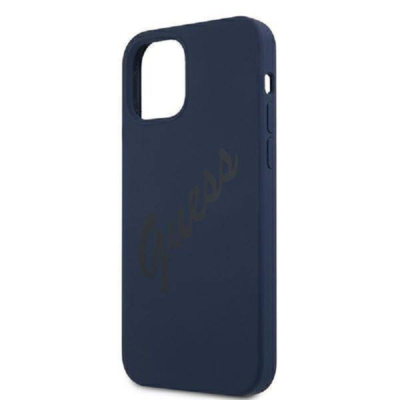 Back panel cover Guess Apple iPhone 12 Pro Max 6.7'' Vintage Silicone Cover Blue