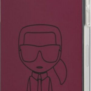 Aizmugurējais vāciņš Karl Lagerfeld Apple iPhone 12/12 Pro 6.1'' PC/TPU Metallic Iconic Outline Cover Dark Pink