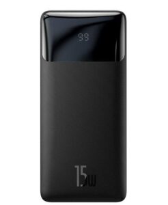 Väline aku Baseus  Bipow powerbank with display 10000mAh 15W black (Overseas Edition) + USB-A - Micro USB 0.25m cable Black