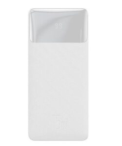 Ārējais akumulators Baseus  Bipow powerbank with display 10000mAh 15W white (Overseas Edition) + USB-A - Micro USB 0.25m White