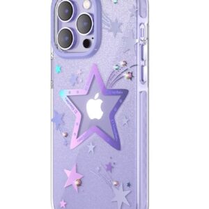Aizmugurējais vāciņš Kingxbar Apple iPhone 14 Pro Max Heart Star Series case Purple
