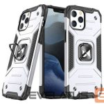 Tagakaaned Wozinsky Apple iPhone 13 Pro Max Ring Armor Case Kickstand Tough Rugged Cover Silver