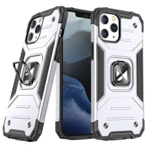 Tagakaaned Wozinsky Apple iPhone 13 Pro Max Ring Armor Case Kickstand Tough Rugged Cover Silver