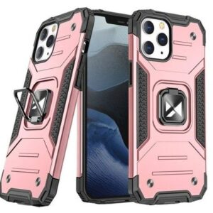 Back panel cover Wozinsky Apple iPhone 13 rose Ring Armor Case Kickstand Tough Rugged Cover Pink