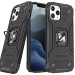 Tagakaaned Wozinsky Apple iPhone 13 Pro Ring Armor Case Kickstand Tough Rugged Cover Black