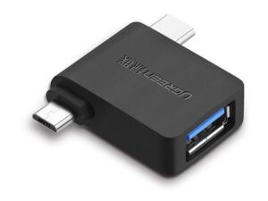 Üleminek Ugreen  2 in 1 Adapter Micro USB Male + USB Type C Male to USB 3.0 Female Black
