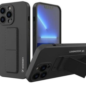 Back panel cover Wozinsky Apple Phone 13 Pro Max Kickstand Case silicone case with stand Black