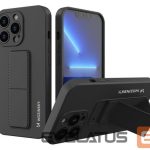 Back panel cover Wozinsky Apple iPhone 13 Pro silicone case with stand Kickstand Case Black
