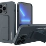 Tagakaaned Wozinsky Apple iPhone 13 Pro Kickstand Case silicone case with stand Navy Blue