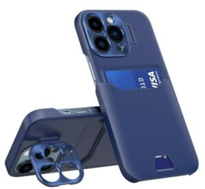 Tagakaaned iLike Apple iPhone 14 Pro Leather Stand Case card wallet with stand Blue