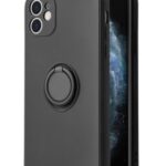 Aizmugurējais vāciņš iLike Apple IPHONE 12 PRO MAX SILICONE CASE RING Black