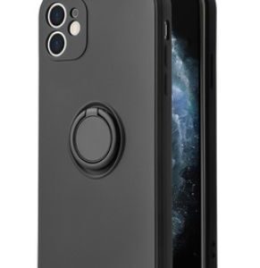 Aizmugurējais vāciņš iLike Apple IPHONE 12 PRO MAX SILICONE CASE RING Black