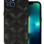 Aizmugurējais vāciņš iLike Apple IPHONE 14 LEATHER 3D CASE Black