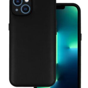 Aizmugurējais vāciņš iLike Apple IPHONE 14 LEATHER 3D CASE Black