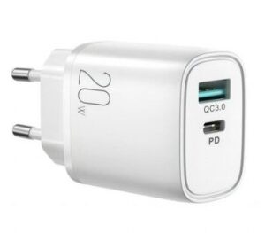 Adapteris Joyroom  fast charger USB-A QC3.0 / USB-C PD 20W White