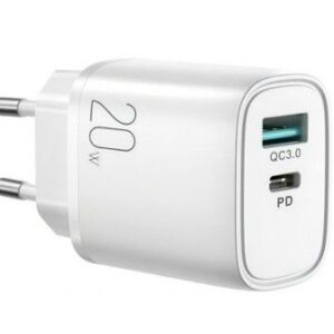 Adapteris Joyroom  fast charger USB-A QC3.0 / USB-C PD 20W White