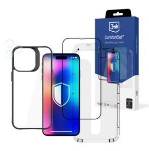 Aizmugurējais vāciņš 3MK Apple iPhone 14 Pro Max Comfort Set 4 in 1 Transparent Black