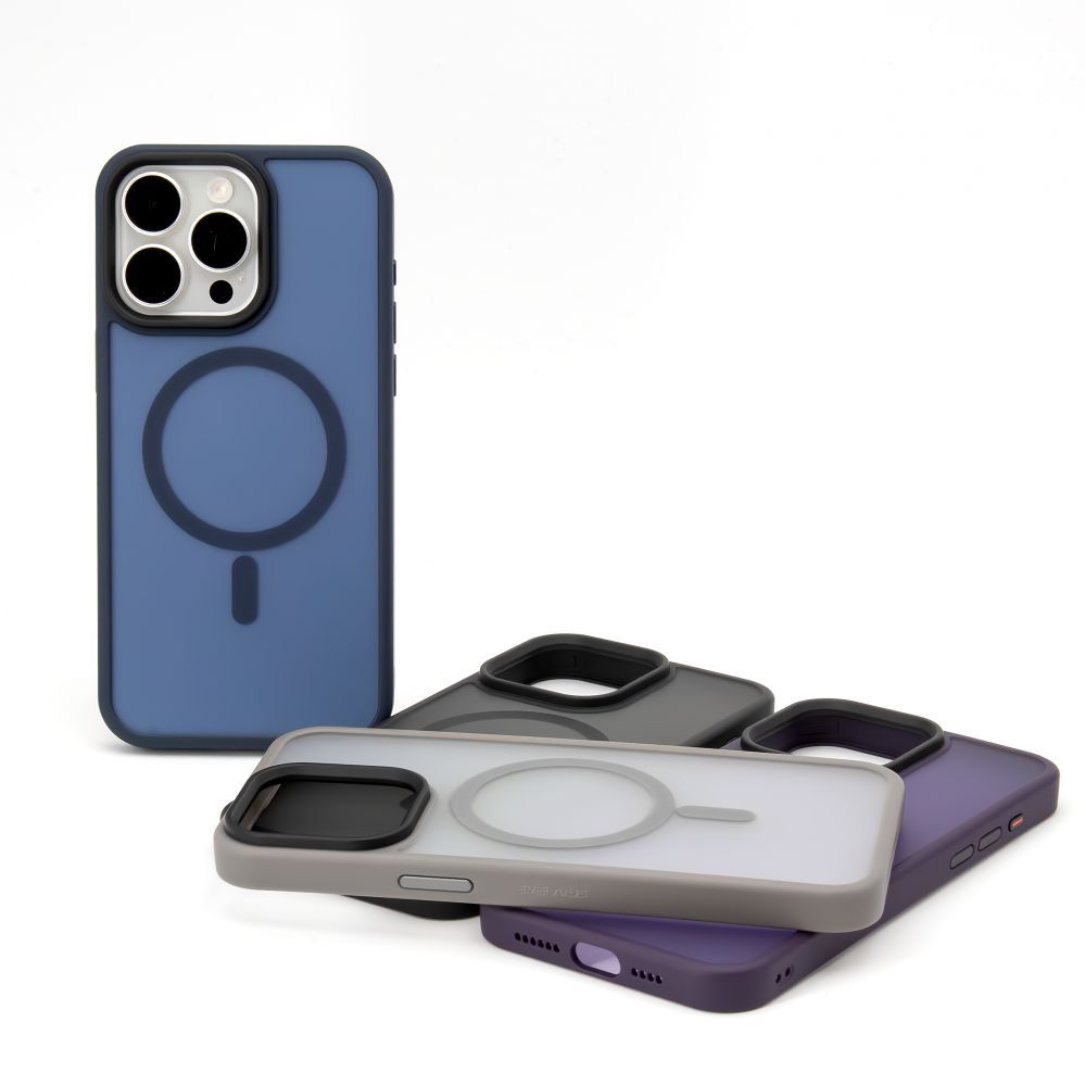 Back panel cover Evelatus Apple iPhone 15 Pro Max Hybird Case With Magsafe PC+TPU Silver