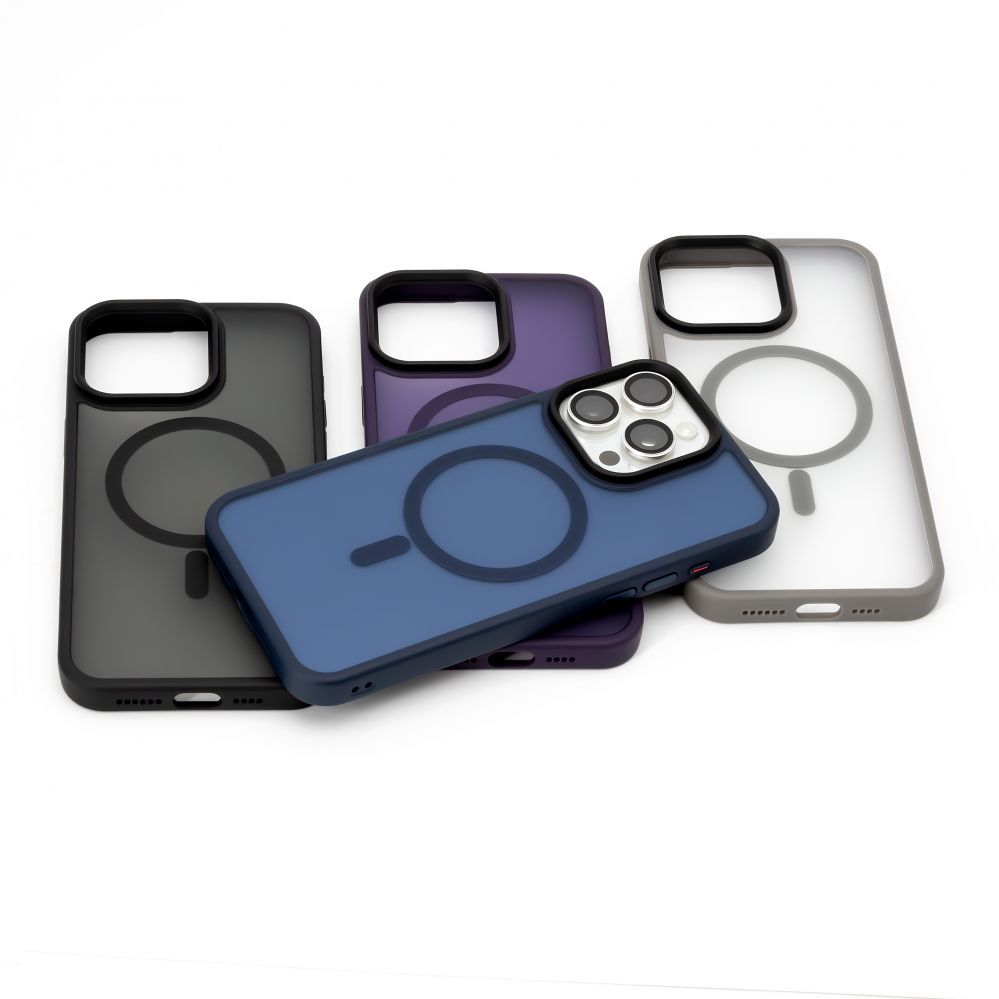 Back panel cover Evelatus Apple iPhone 15 Pro Max Hybird Case With Magsafe PC+TPU Silver