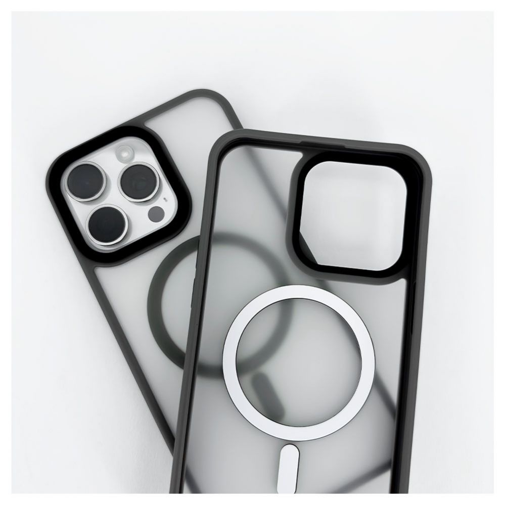 Back panel cover Evelatus Apple iPhone 15 Pro Max Hybird Case With Magsafe PC+TPU Silver