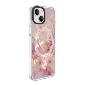 Aizmugurējais vāciņš Evelatus Apple iPhone 15 PC+TPU With MagSafe Customized Print Marble Pink