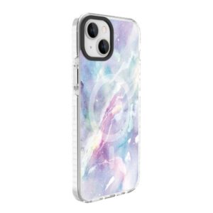 Aizmugurējais vāciņš Evelatus Apple iPhone 15 Plus PC+TPU With MagSafe Customized Print Marble Purple