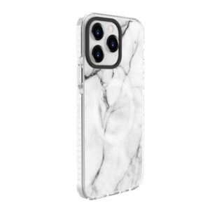 Back panel cover Evelatus Apple iPhone 15 Pro Max PC+TPU With MagSafe Customized Print Marble White
