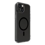 Back panel cover Evelatus Apple iPhone 15 Plus Clear Case With MagSafe and Camera Protection Transparent Black