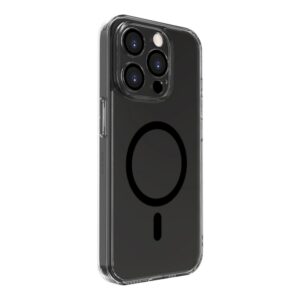 Aizmugurējais vāciņš Evelatus Apple iPhone 15 Pro Max Clear Case With MagSafe and Camera Protection Transparent Black