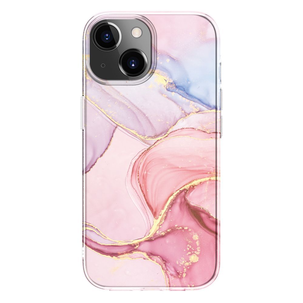 Aizmugurējais vāciņš Evelatus Apple iPhone 15 PC Customized Print Design Marble Pink
