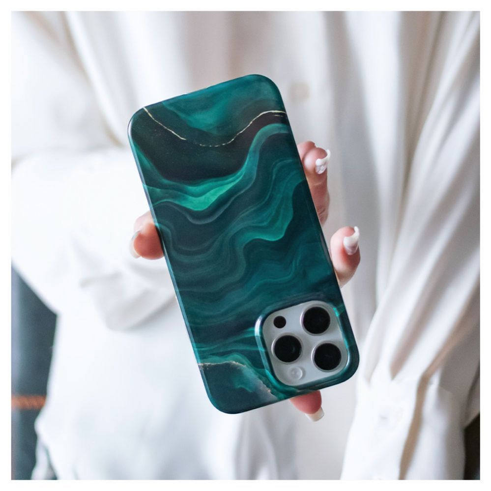 Aizmugurējais vāciņš Evelatus Apple iPhone 15 Pro Max PC Customized Print Design Marble Green