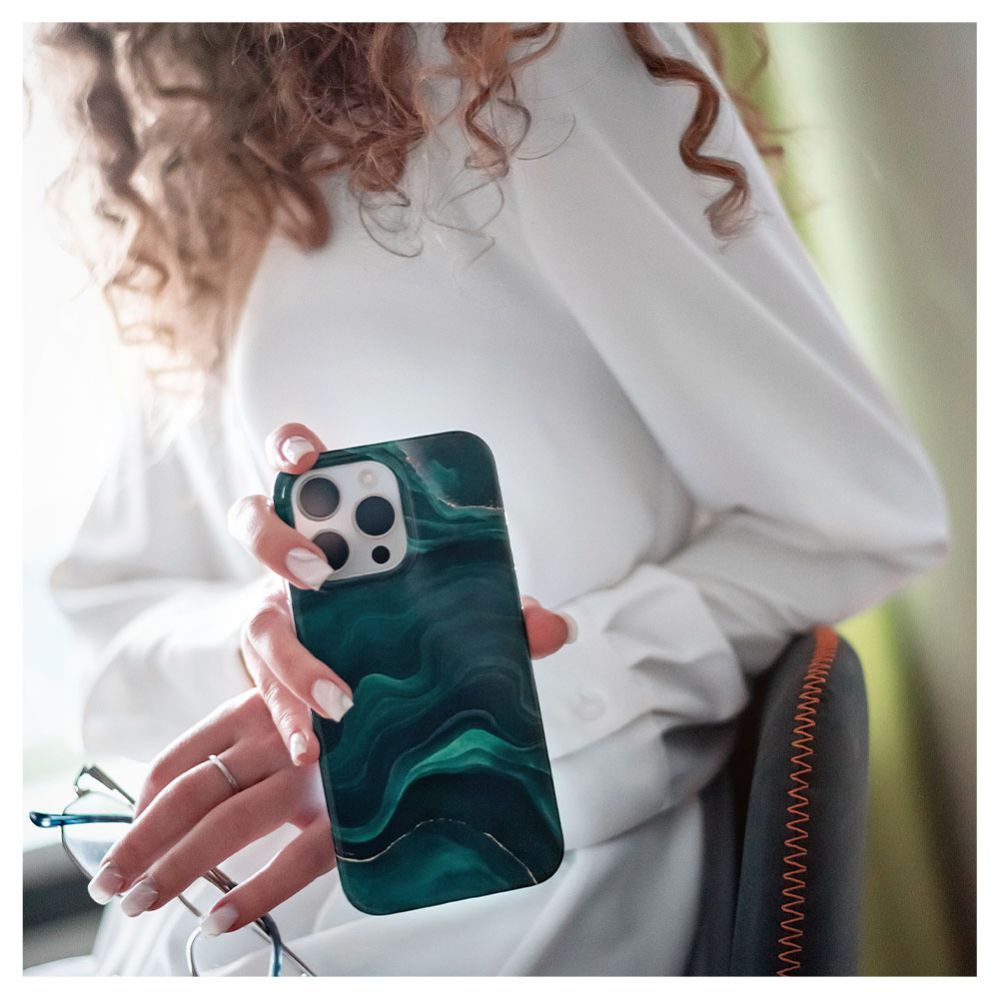 Aizmugurējais vāciņš Evelatus Apple iPhone 15 Pro Max PC Customized Print Design Marble Green